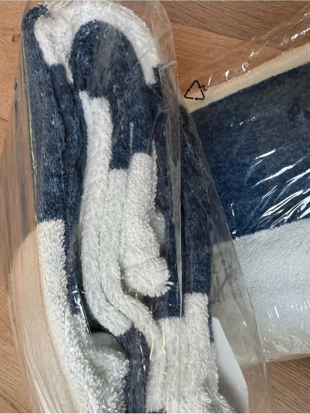 RH Navy and White Striped Beach Cabana Towels (2)